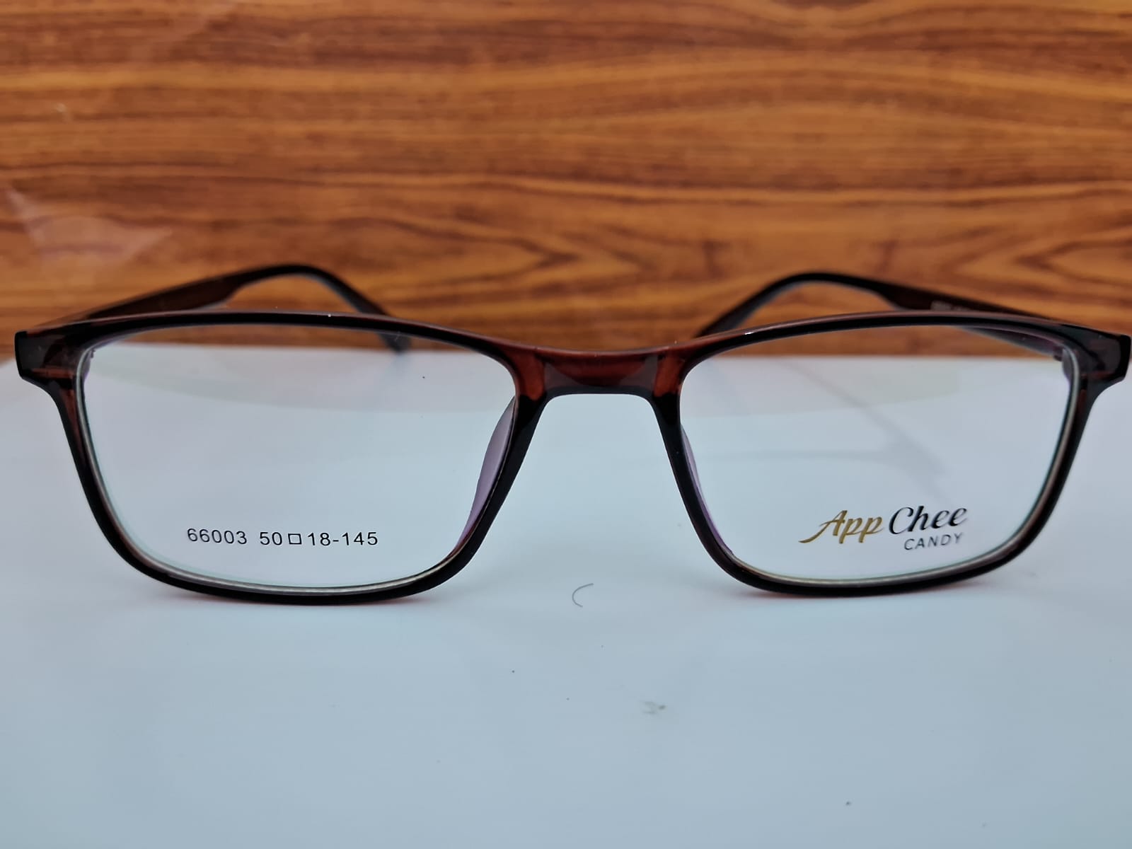 Rectangle Frame Glasses – Reddish Brown, 49-50MM