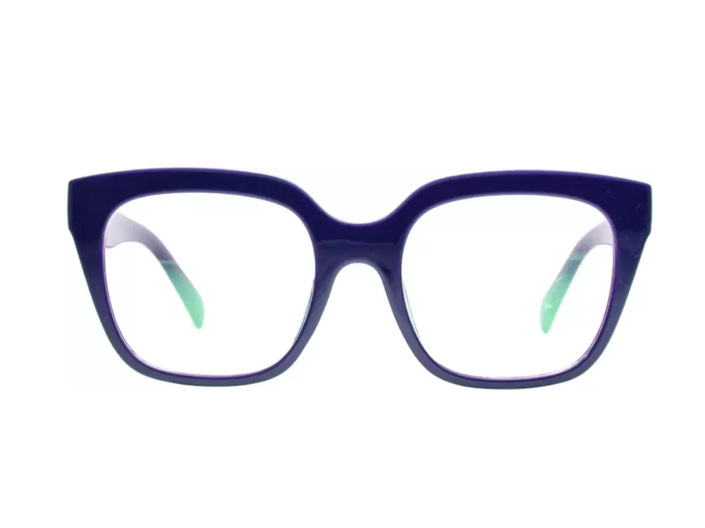 Full Rim Square Glasses – Blue, 57-58MM