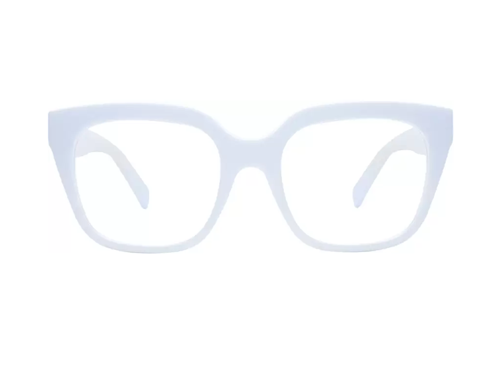 Full Rim Square Glasses – White, 57-58MM