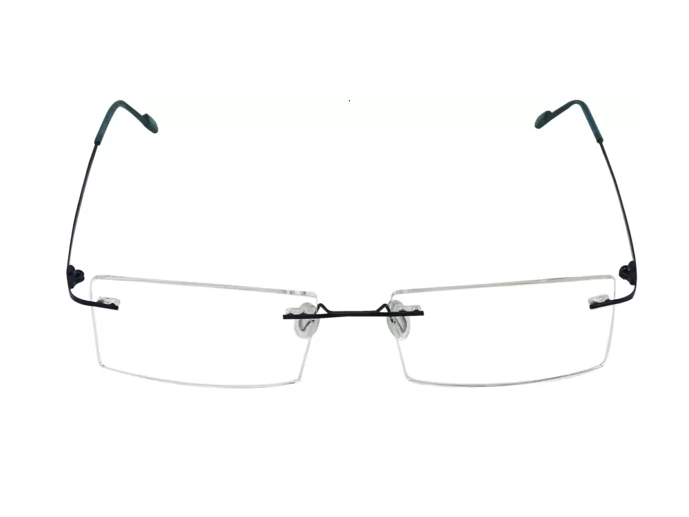 Rimless Rectangle Frame – Blue, 51-52MM